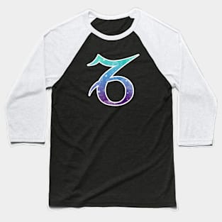 Capricorn Zodiac Symbol in Magical Mermaid Colors Baseball T-Shirt